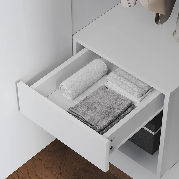 SONNI Moderne 2-deurs kledingkast met spiegeldeur, kleine tot middelgrote kledingkast wit