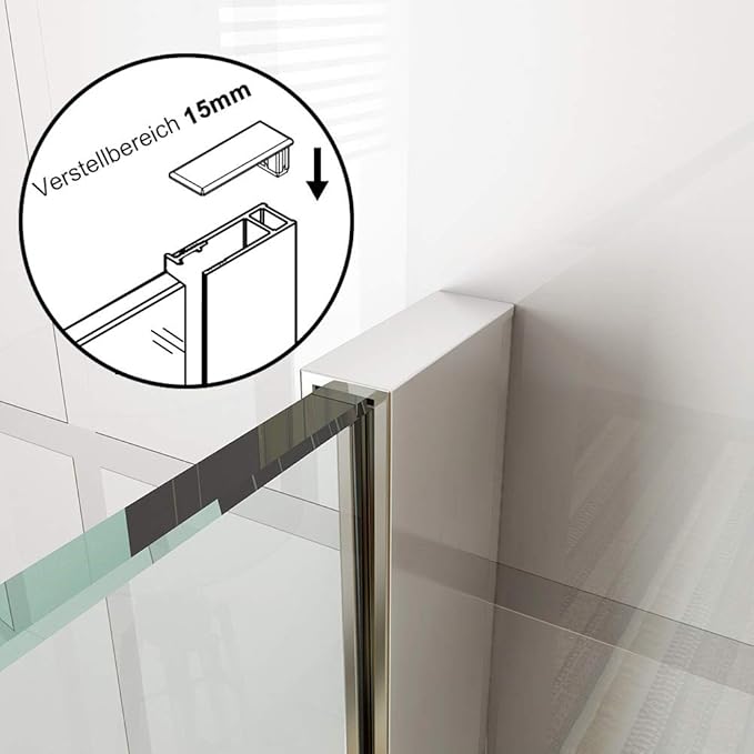 SONNI Inloopdouche helder glas 8 mm nano-glas douchewand breedte 70-120cm
