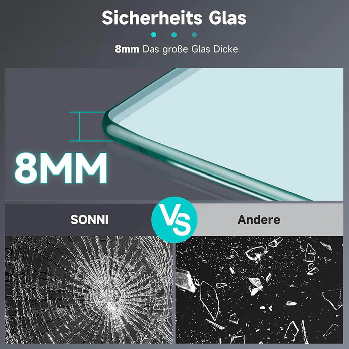 SONNI Inloopdouche helder glas 8 mm nano-glas douchewand breedte 70-120cm