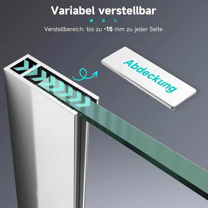 SONNI Inloopdouche helder glas 8 mm nano-glas douchewand breedte 70-120cm