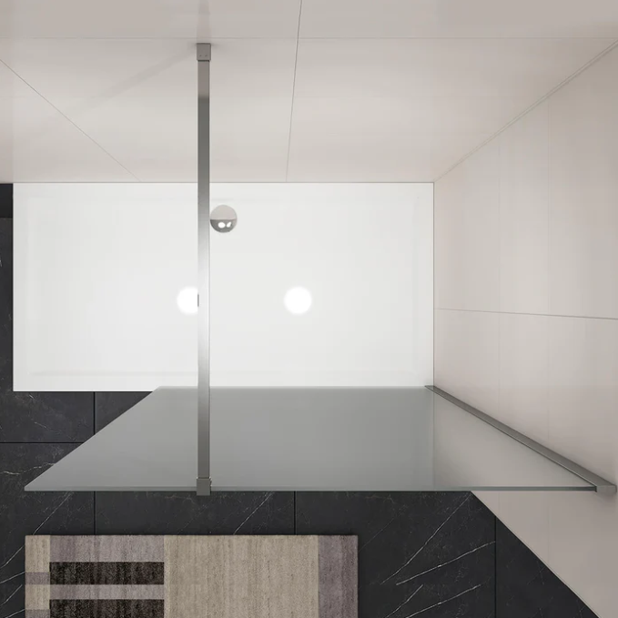 SONNI inloopdouche incl. stabilisator en antikalk 80x200cm mat zwarte