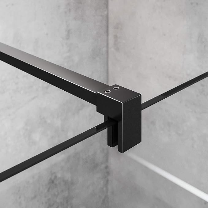 SONNI inloopdouche incl. stabilisator en antikalk 80x200cm mat zwarte
