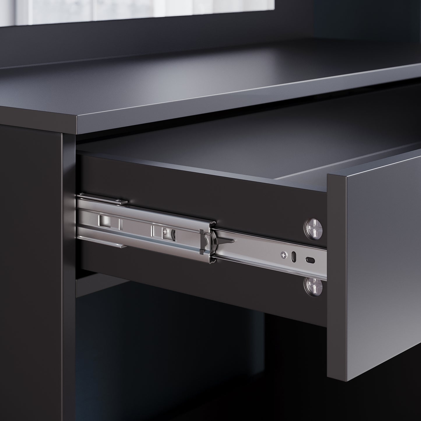 SONNI Make-uptafel met kruk, kaptafel met schuifladen voor slaapkamer, zwart