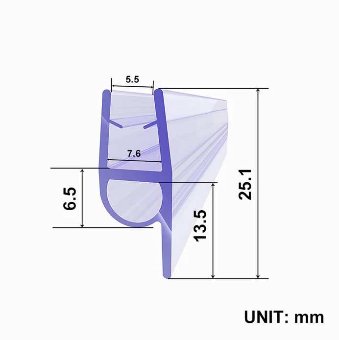 SONNI Vervangende afdichting 5-8mm doucheafdichting Seal Serie