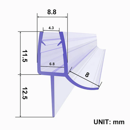 SONNI Vervangende afdichting 5-8mm doucheafdichting Seal Serie