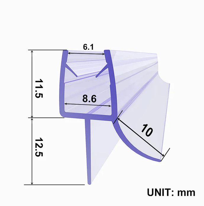 SONNI Vervangende afdichting 5-8mm doucheafdichting Seal Serie