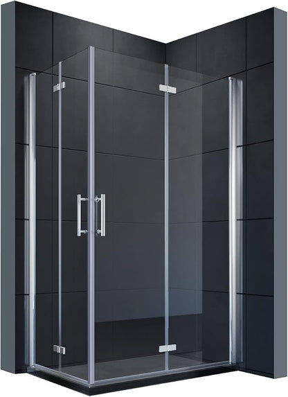 SONNI Douchecabine 80-120cm hoogte 195cm vierkant vouwdeur