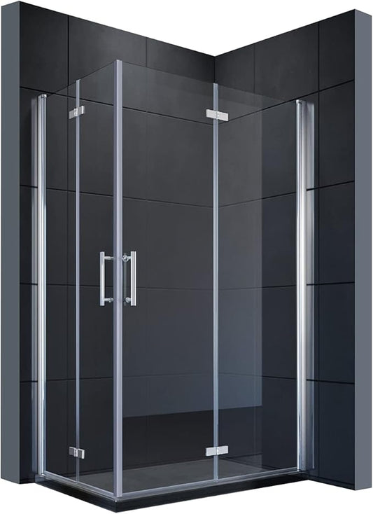 SONNI Douchecabine 80-120cm hoogte 195cm vierkant vouwdeur