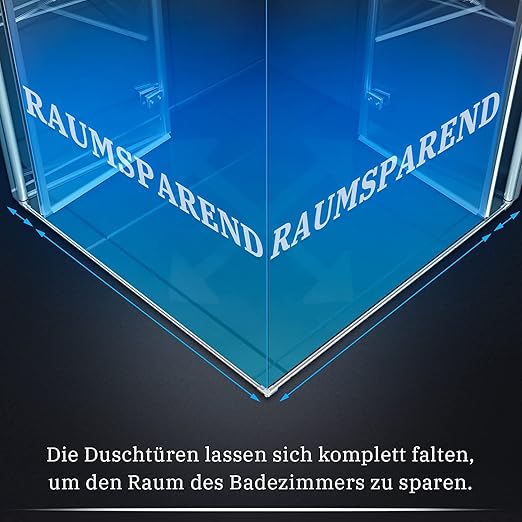 SONNI Douchecabine 90 x 90 cm vouwdeur hoekinstap vouwdouche, 6mm NANO glas, hoogte 195 cm