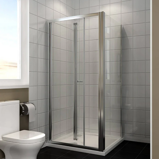 SONNI douchecabine hoekinstap vouwdeur met zijwand ESG glas opklapbaar hoogte 185cm