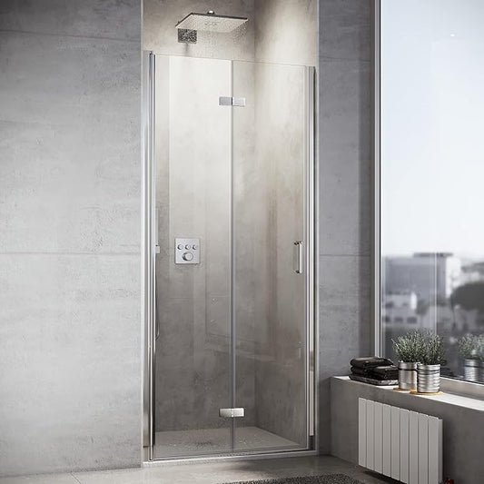 SONNI Douchedeur 76 x 195 cm Vouwdeur 6 mm veiligheidsglas anti kalk - chroom