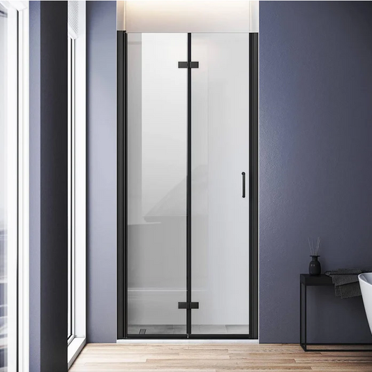 SONNI Douche vouwdeur 76/80/90x195 cm 6mm ESG veiligheidsglas zwart