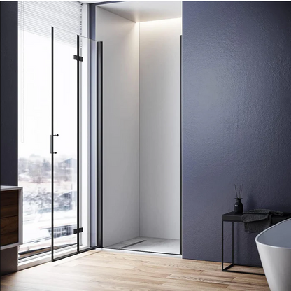SONNI Douche vouwdeur 76/80/90x195 cm 6mm ESG veiligheidsglas zwart
