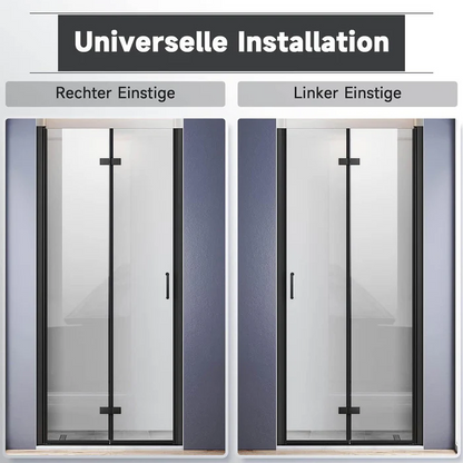 SONNI Douche vouwdeur 76/80/90x195 cm 6mm ESG veiligheidsglas zwart