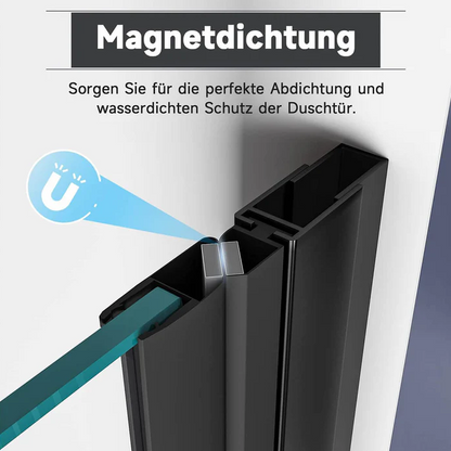 SONNI Douche vouwdeur 76/80/90x195 cm 6mm ESG veiligheidsglas zwart
