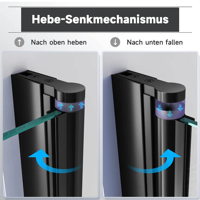 SONNI Douche vouwdeur 76/80/90x195 cm 6mm ESG veiligheidsglas zwart
