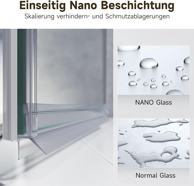 SONNI Douchedeur 76 x 195 cm Vouwdeur 6 mm veiligheidsglas anti kalk - chroom