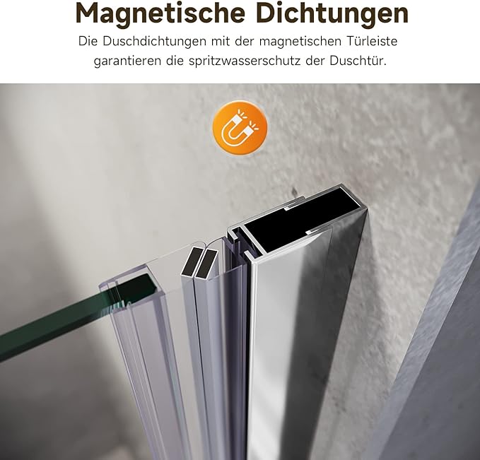 SONNI Douchedeur 76 x 195 cm Vouwdeur 6 mm veiligheidsglas anti kalk - chroom