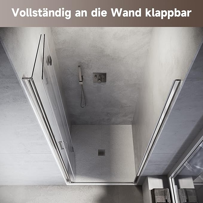 SONNI Douchedeur 76 x 195 cm Vouwdeur 6 mm veiligheidsglas anti kalk - chroom