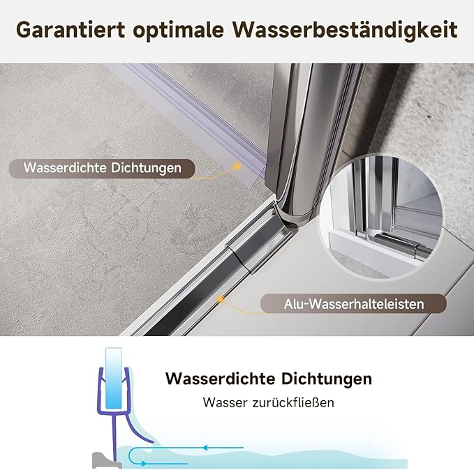 SONNI Douchedeur 76 x 195 cm Vouwdeur 6 mm veiligheidsglas anti kalk - chroom