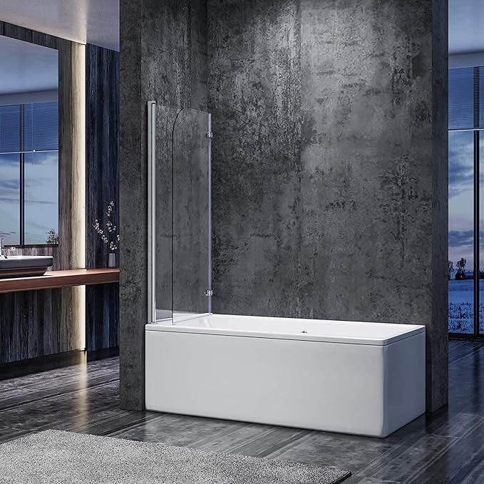 SONNI Badwand 2delig 120x140cm helder veiligheidsglas 6mm