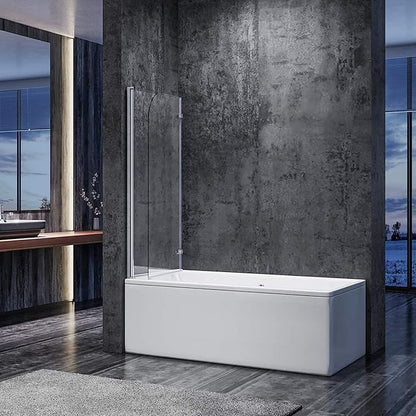 SONNI Badwand 2delig 120x140cm helder veiligheidsglas 6mm