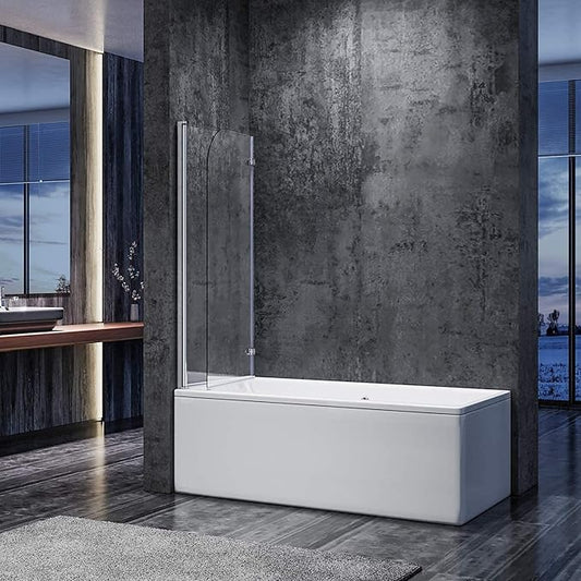 SONNI Badwand 2delig 120x140cm helder veiligheidsglas 6mm