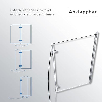SONNI Badwand 2delig 120x140cm helder veiligheidsglas 6mm