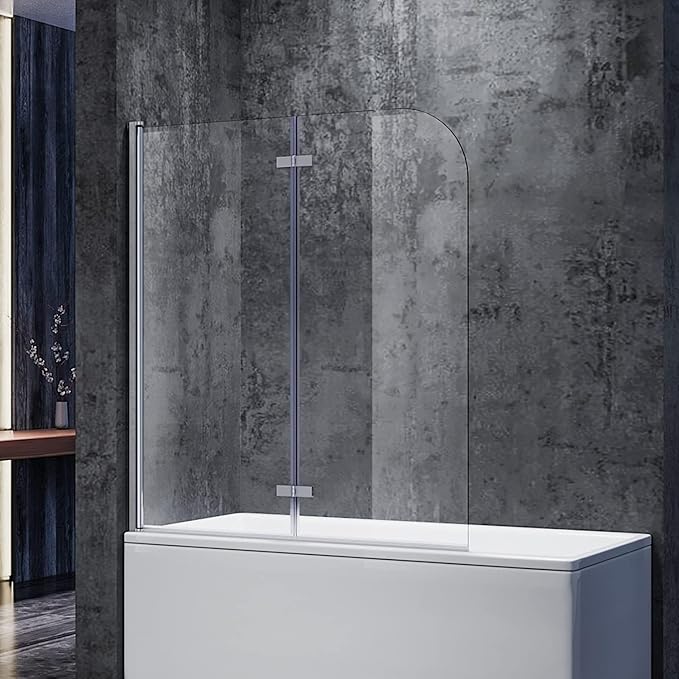 SONNI Badwand 2delig 120x140cm helder veiligheidsglas 6mm