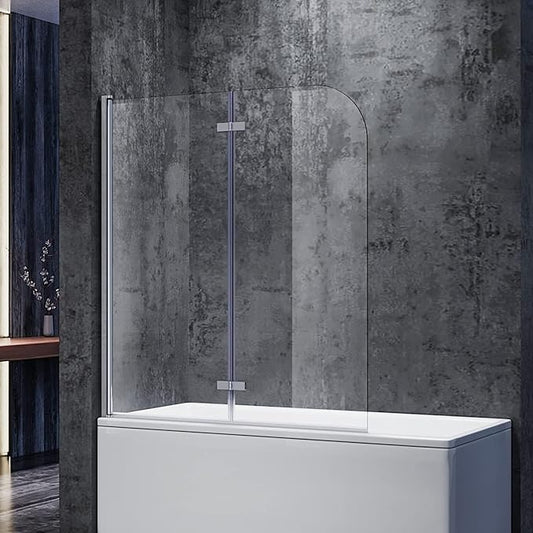 SONNI Badwand 2delig 120x140cm helder veiligheidsglas 6mm