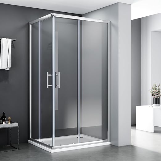SONNI Douchecabine met hoekinstap en helder glas 70-120cm Hoogte 185cm/195cm