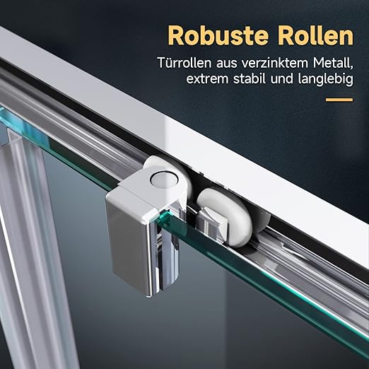 SONNI Douchecabine met hoekinstap en helder glas 70-120cm Hoogte 185cm/195cm