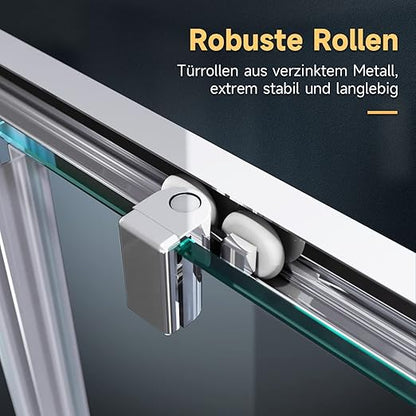 SONNI Douchecabine met hoekinstap en helder glas 70-120cm Hoogte 185cm/195cm