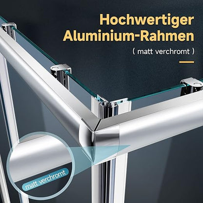 SONNI Douchecabine met hoekinstap en helder glas 70-120cm Hoogte 185cm/195cm