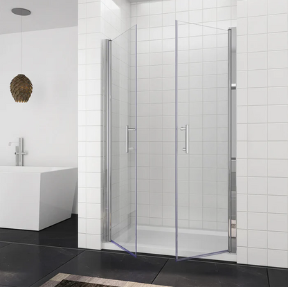 SONNI Pendeldeur 5mm veiligheidsglas 80-120cm chroom