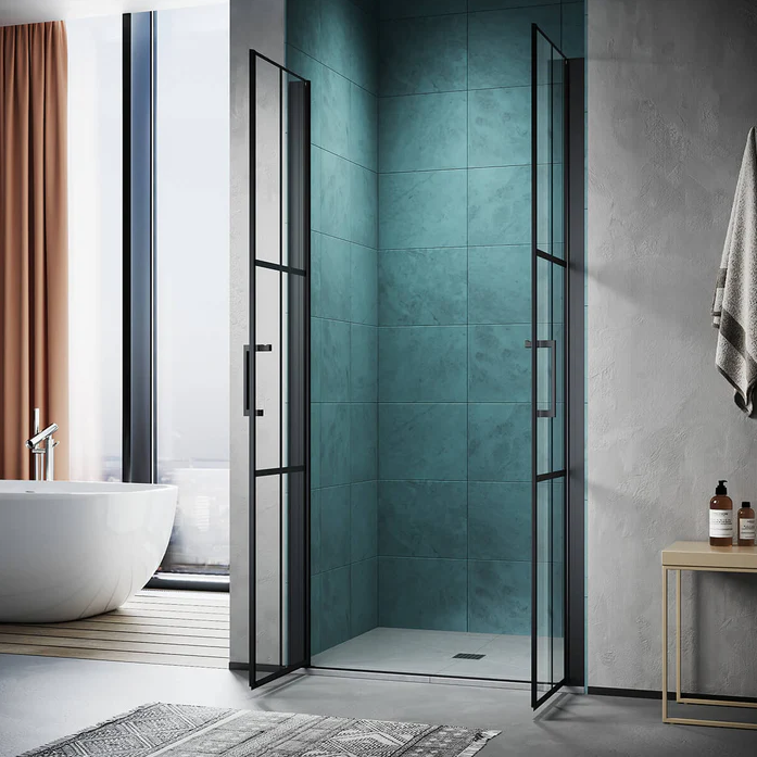 SONNI black schuif douchedeur 80/90/100x195cm aluminium