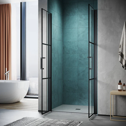 SONNI black schuif douchedeur 80/90/100x195cm aluminium