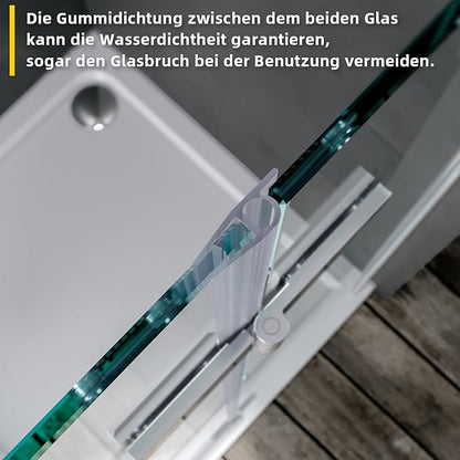 SONNI Douchecabine 80 x 80 cm, hoekinstap, helder glas - profiel - chroom