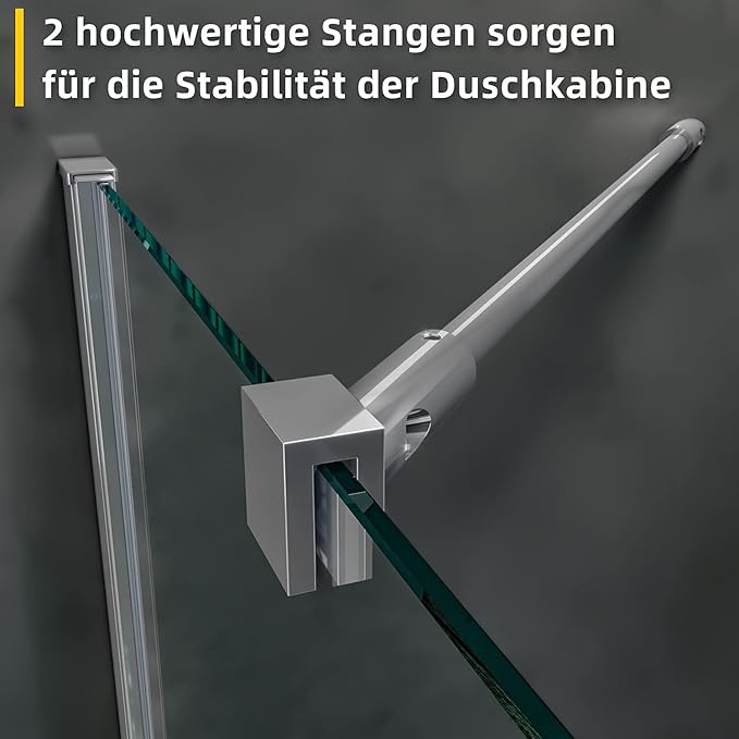 SONNI Douchecabine 80 x 80 cm, hoekinstap, helder glas - profiel - chroom