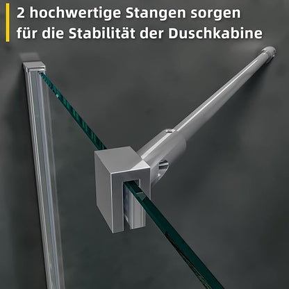 SONNI Douchecabine 80 x 80 cm, hoekinstap, helder glas - profiel - chroom