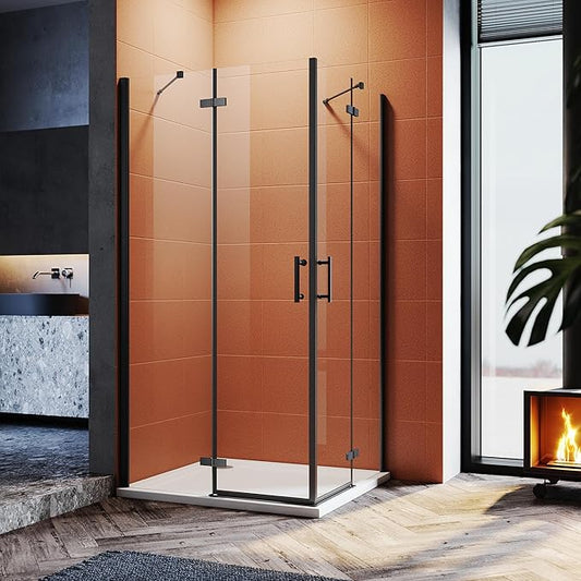 Sonni Douchecabine met klapdeuren 6 mm nano-Esg-glas, scharnierdeur, zonder frame 195 cm hoog