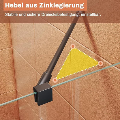 Sonni Douchecabine met klapdeuren 6 mm nano-Esg-glas, scharnierdeur, zonder frame 195 cm hoog