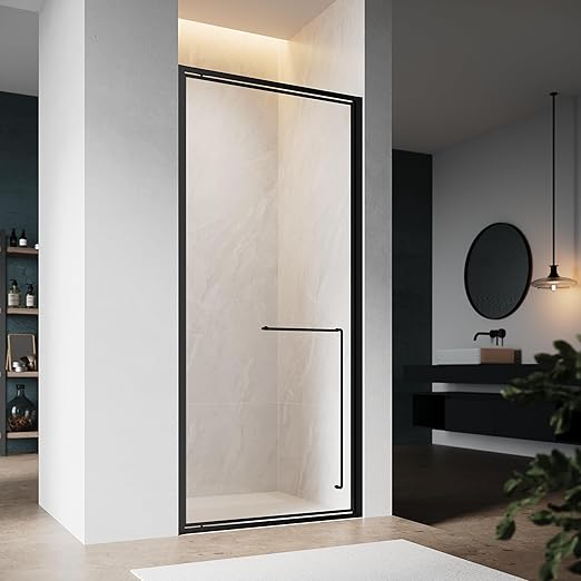 SONNI Draaischarnier douchedeur -90x195 cm-magnetische aantrekking-6 mm gehard glas