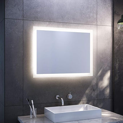 SONNI Badkamer spiegel met ledverlichting, 80 x 60 cm, warmwit