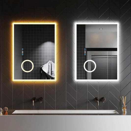 SONNI Squared Badkamerspiegel 80x60 met LED verlichting en touch schakelaar