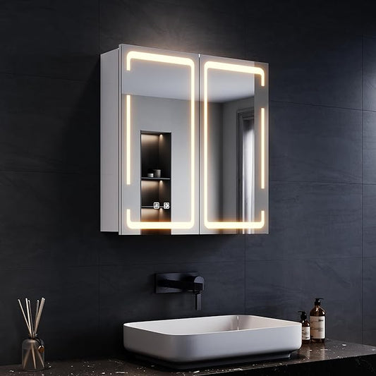 SONNI spiegelkast met LED verlichting 59 x 60 cm