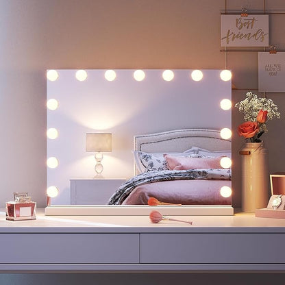 SONNI Hollywood Make-upspiegel, 58 x 46 cm, met 15 LED licht grote make-upspiegel