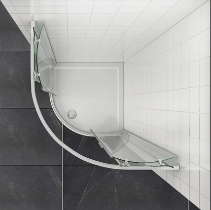 SONNI Douchecabine 80x80 cm kwartrond - helder glas