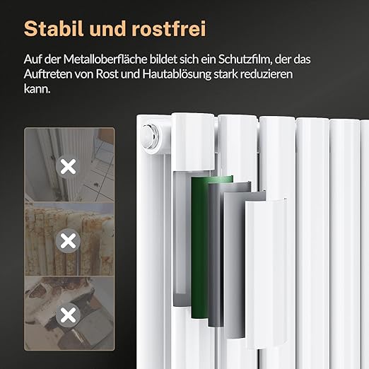 ELEGANT verticale radiator dubbellaags 1800x236mm 820W wit