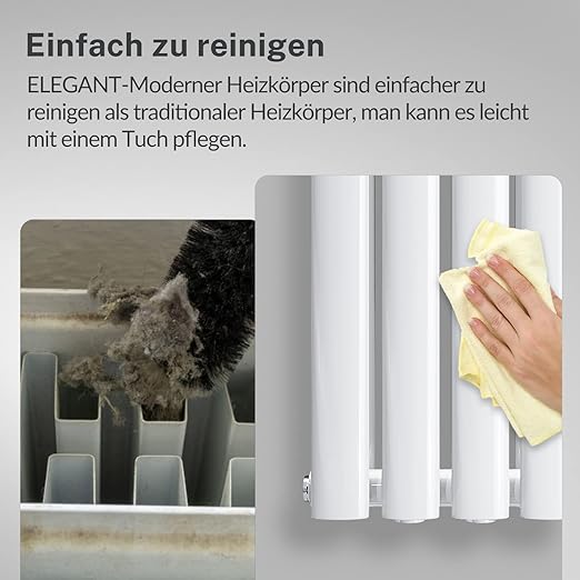 ELEGANT verticale radiator dubbellaags 1800x236mm 820W wit